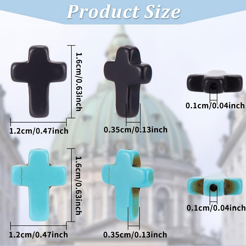 30/60/120ks Křížové korálky z kamenného materiálu, Černé Modré Náhodná barva Křížové kamenné korálky Náhrdelník Náramek Proces výroby šperků