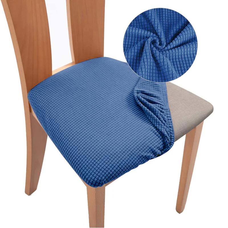 Jacquard Chair Cover For Dining Room Elastic Cushion Cover Soft Seat Cover Breathable Protective Furniture Cheap Cover For Home