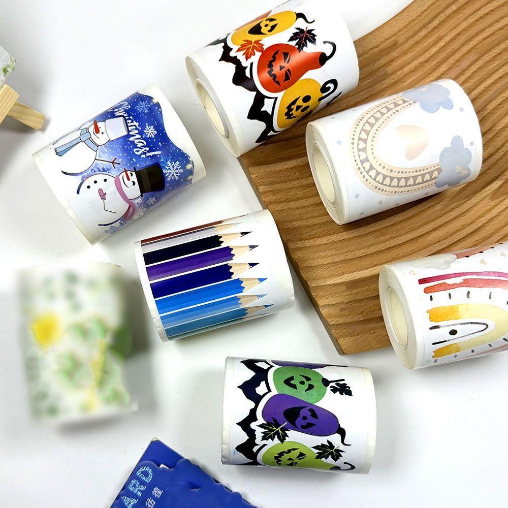 New Self Adhesive Chalkboard Board Border Snowman Paper Border Classroom Decors Rainbow 7cm Decorative Stickers Christmas Party