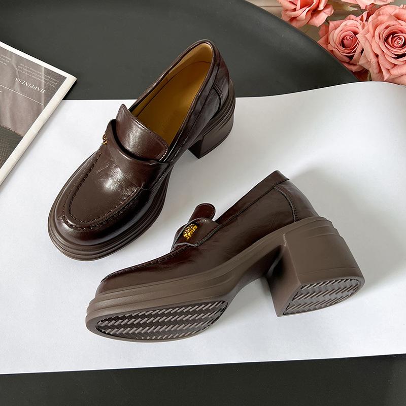 Inner height increase cm Camellia high heel thick sole women's new small casual single shoes small size