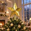Star Topper for Xmas Tree Golden Topper Christmas Decor Plastic Window Decoration Shiny Five-Pointed Holiday