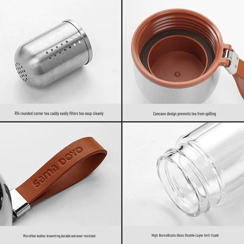 Shangming Magnetic Double-Layer Glass Tea Infuser Bottle