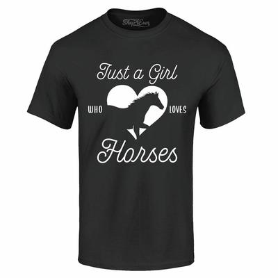 Nur ein Mädchen, das Pferde liebt T-Shirt Pferdeliebhaber Bauernhemden