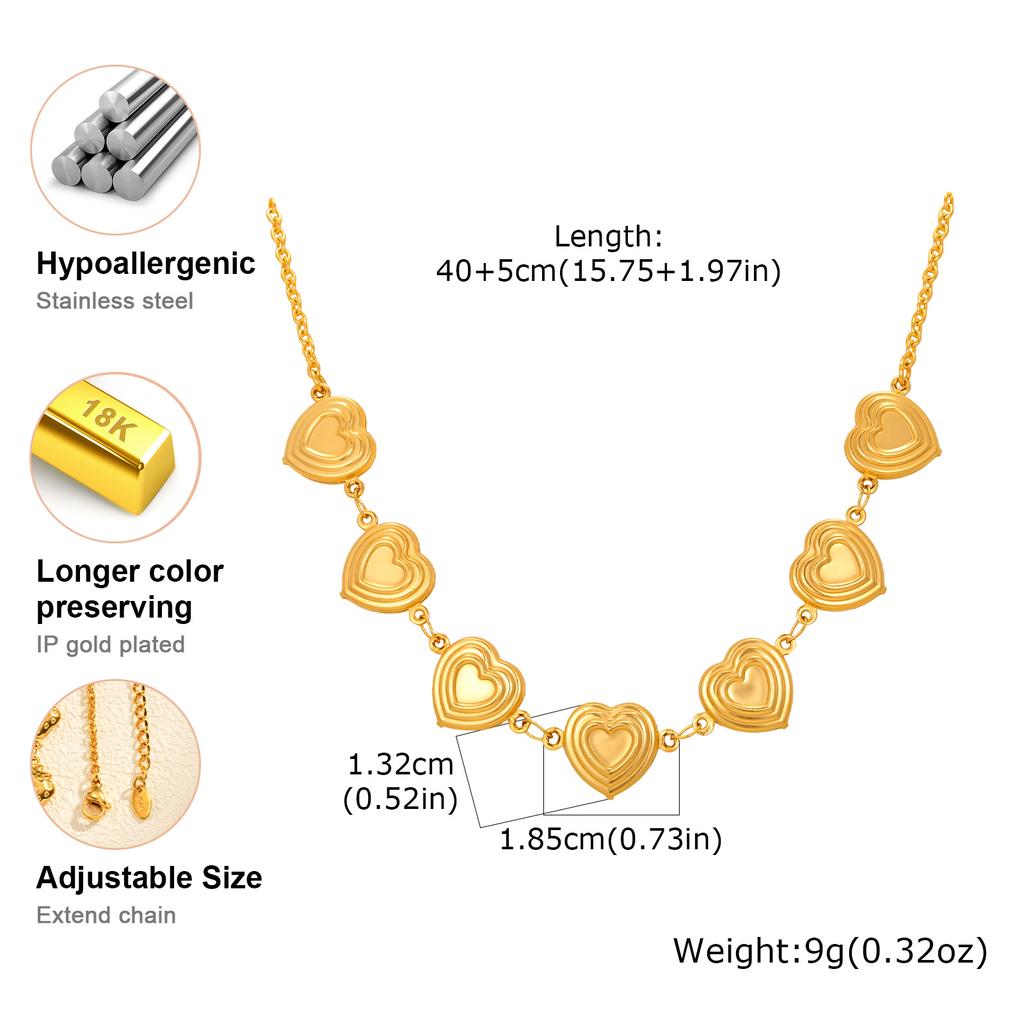 Unique Hollow Strawberry Heart Shape Necklace for Women,18K Gold-plated Stainless Steel Chain Necklaces,Fashion Jewelry Gift