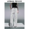 UR2026 Women's Color-block Drawstring Wide-Leg Pants