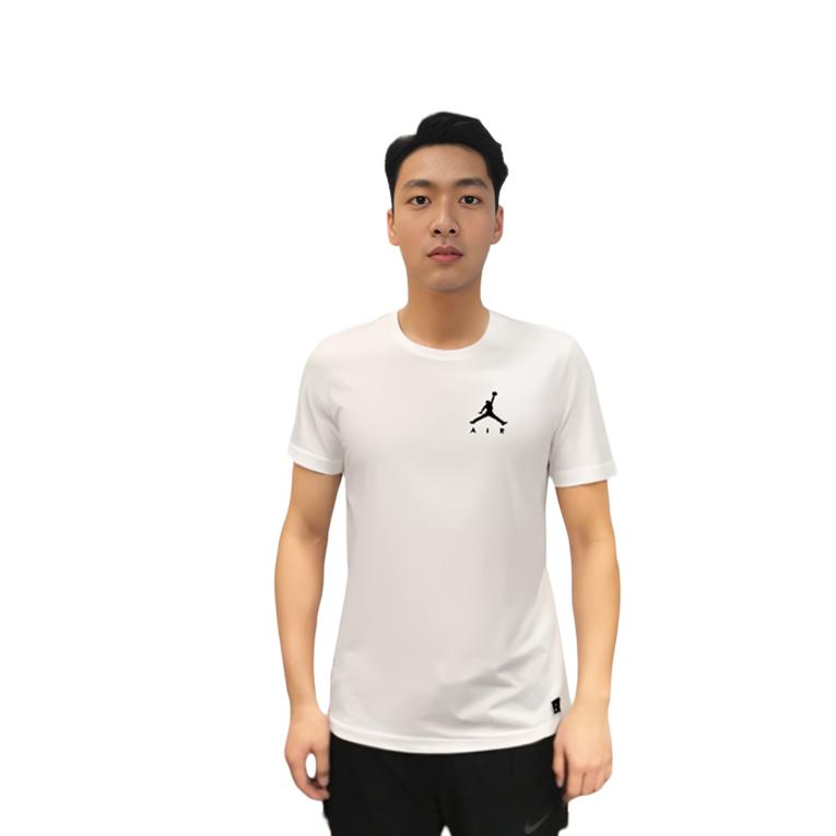 Jordan T Shirts Men's White Crew Neck Moderate Straight Fit DA6800-100