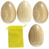 Felimoa Egg Shaker Maracas, Egg-Shaped Musical Instruments, Made of Camellia Wood, Includes Storage Bag, Set of 4