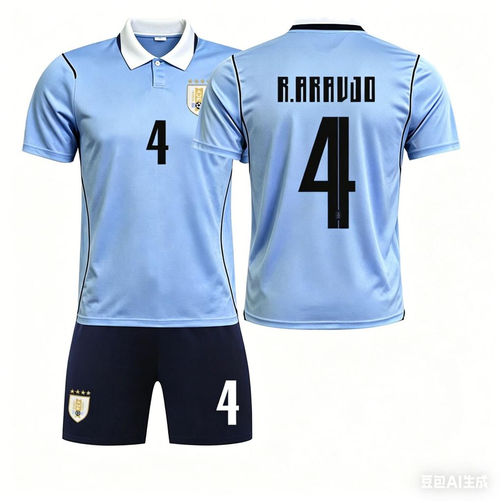 World Cup Uruguay Home Football Jersey Set No. 9, Jersey.