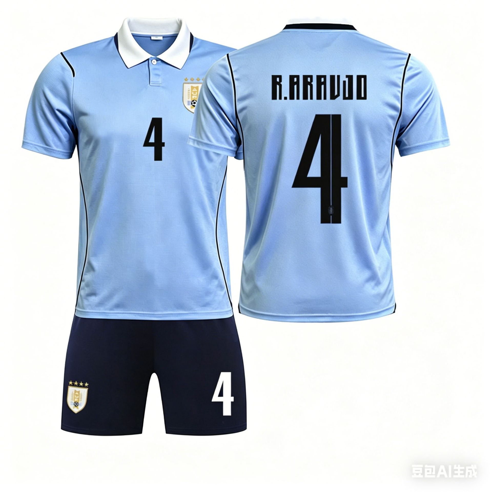 Ensemble Maillot de Football Domicile Coupe du Monde Uruguay Non. 9, Jersey. 16