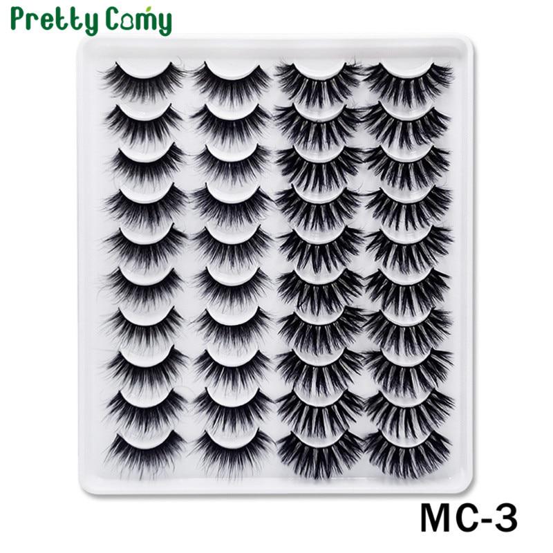 20 Pairs Fake Eyelashes Lashes Natural Dramatic Volume Eyelashes Extension False Eyelashes 3D Makeup Kit