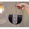 Sparkling Rhinestone Wedding Party Trendy Evening Bag – Elegant Retro Satin Shoulder & Crossbody Purse Women Handbags Clutch Purse