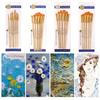 6 Pack Nylon Hair Art Paint Brushes Different Sizes Tips for Acrylic Oil Watercolor Face Rock Painting Art Students Gift