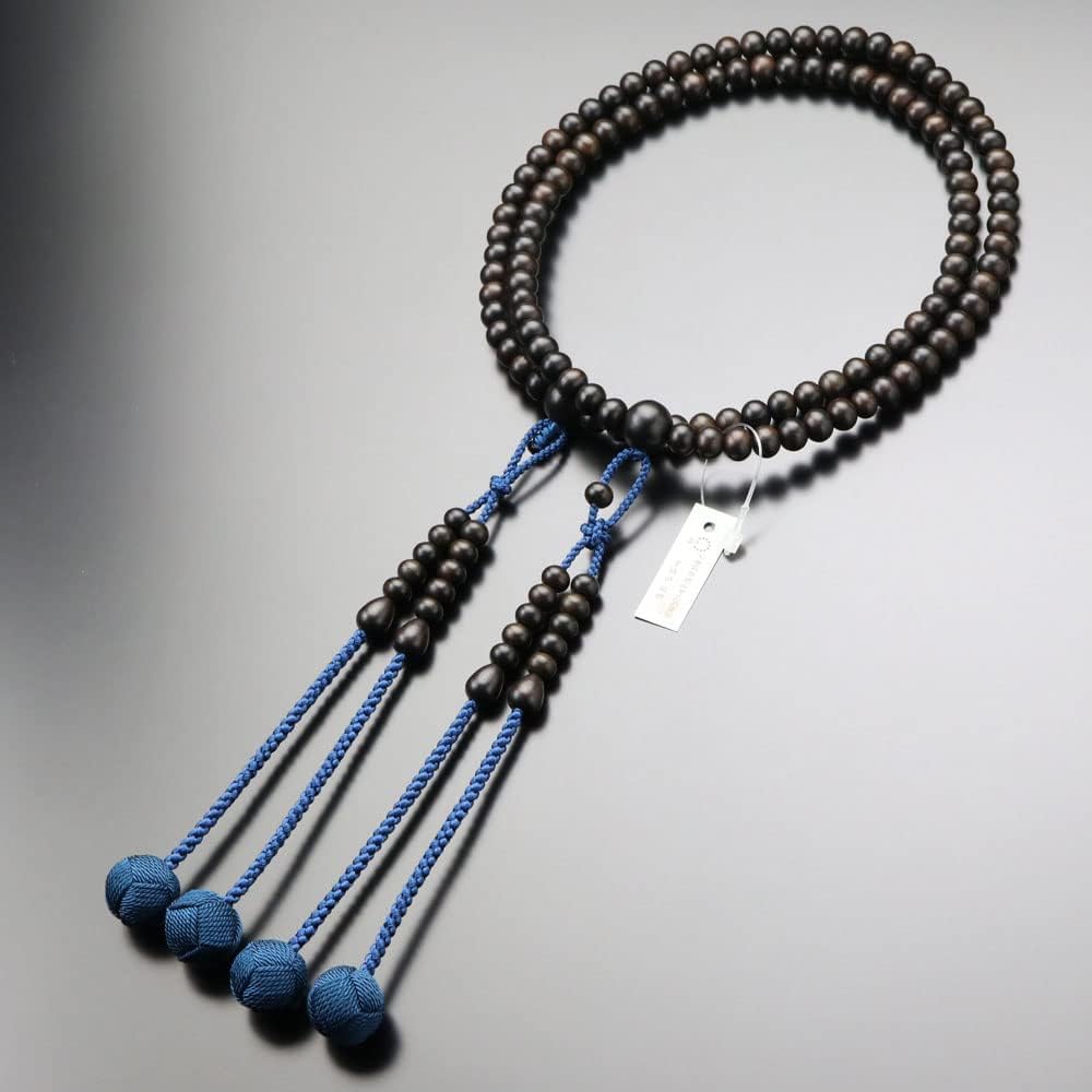 Shingon Buddhist Prayer Beads for Shakuni Striped Ebony Bon Tenbo Prayer Kyoto Prayer 108 Two Memorial Memorial Koyasan My Prayer Beads Bag Special
