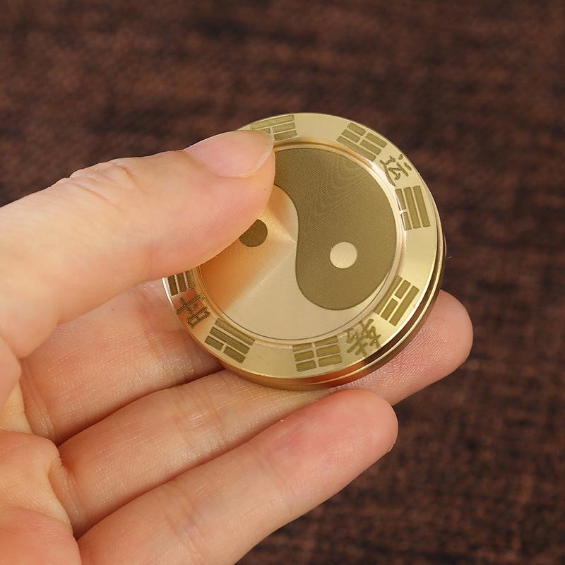 Tai Chi Haptic Coin Magnetic Fidget Slider Clicker Brass Fidget Toys Adults Anxiety Sensory Autism Therapy Juguetes Ansiedad