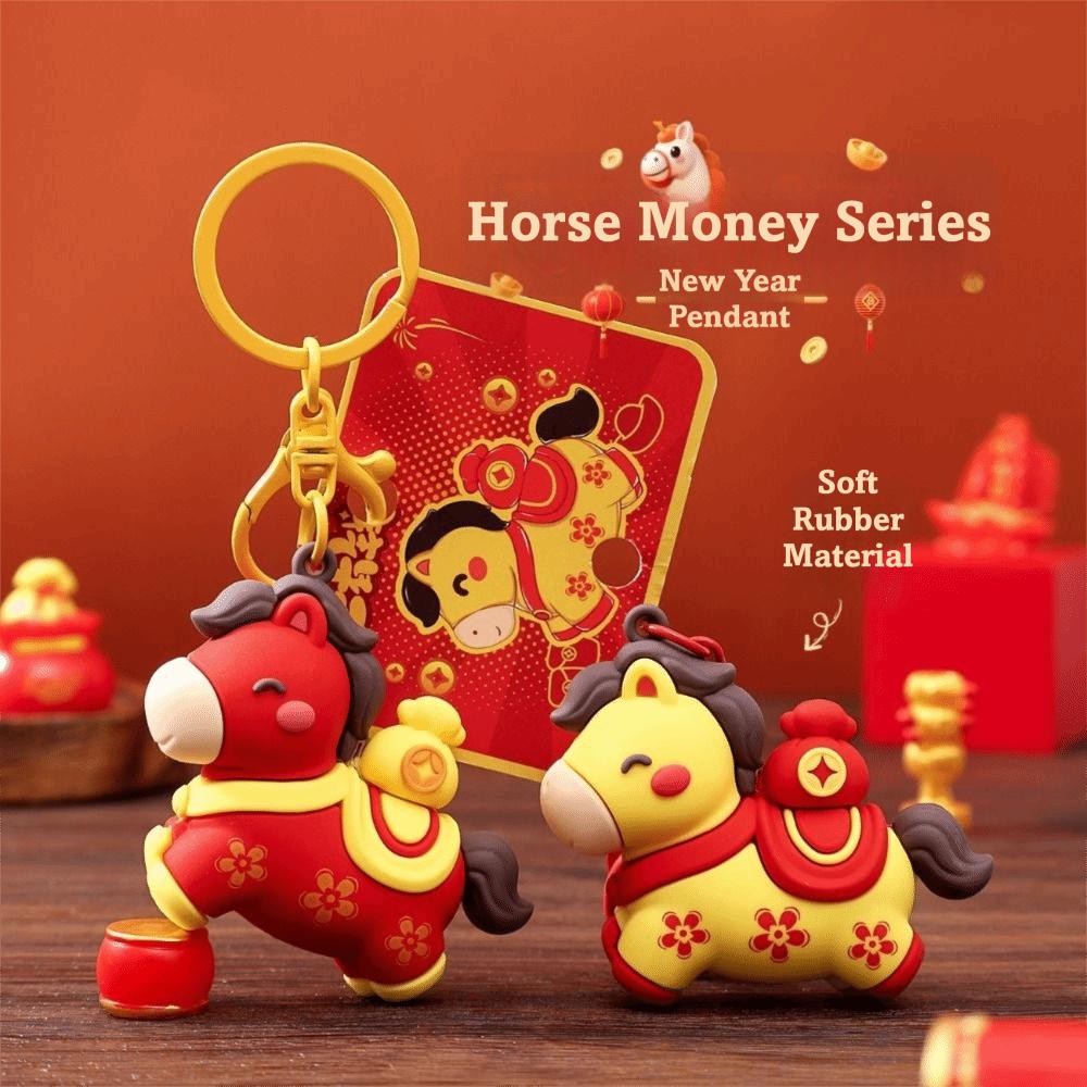 Jahr des Pferdes Pferd Schlüsselanhänger Cartoon Pferd Design Schlüsselring Tierkreis Pony Schlüsselanhänger Neujahrsgeschenk