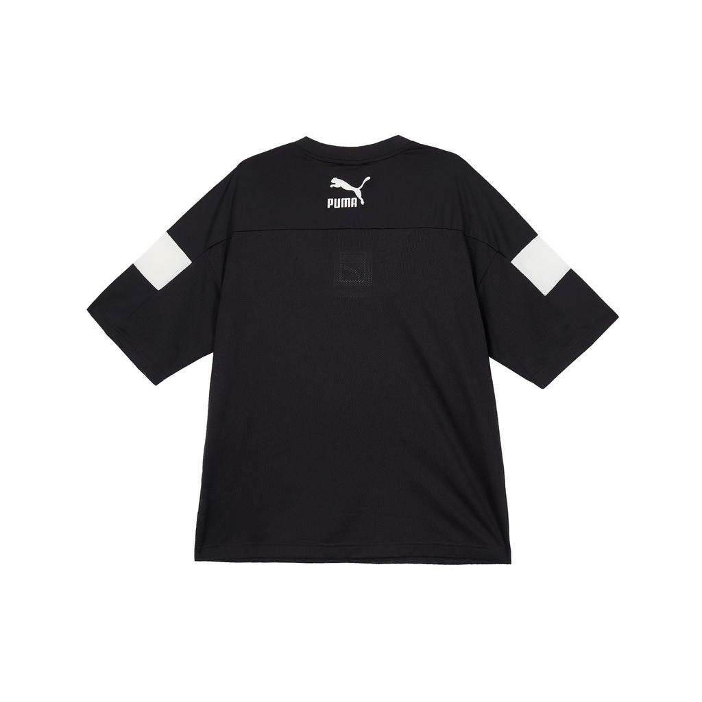 Puma Letter And Number Print Casual Short Sleeve Drop Shoulder T-Shirt Men Tops Black 623425-01
