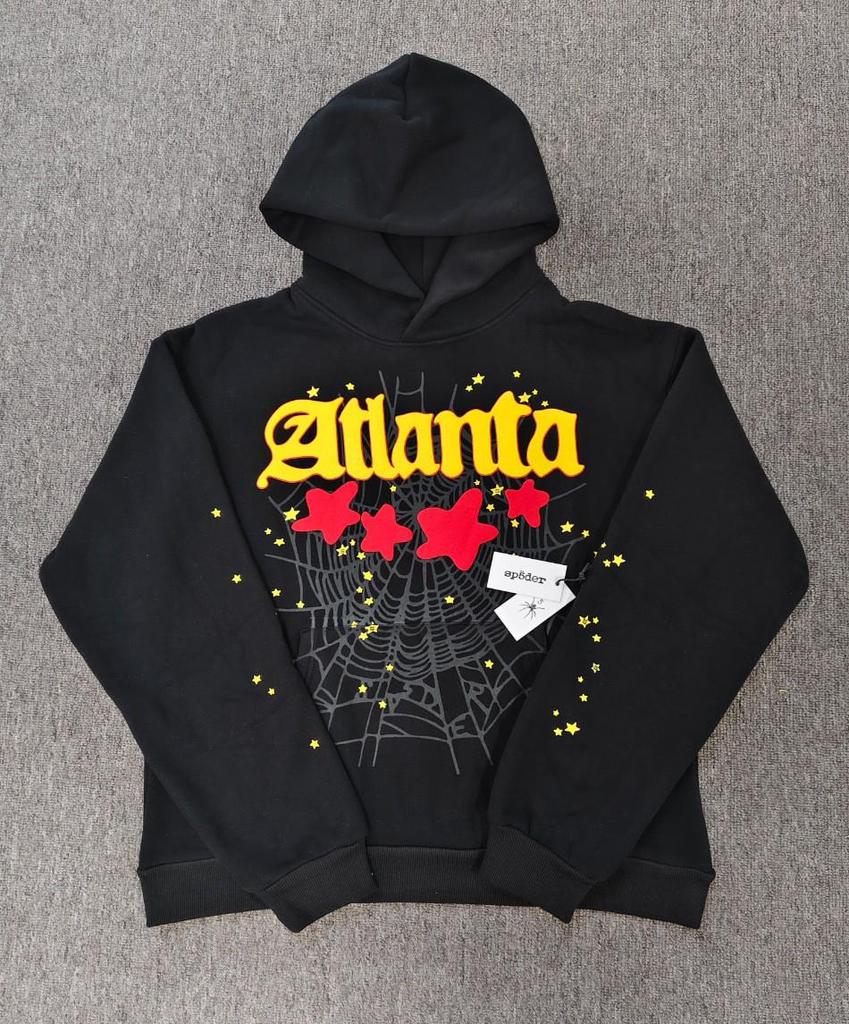 Hanorac Bărbătesc Greu cu Imprimeu Pânză de Păianjen - Trendy, Croială Largă cu Plus de Catifea