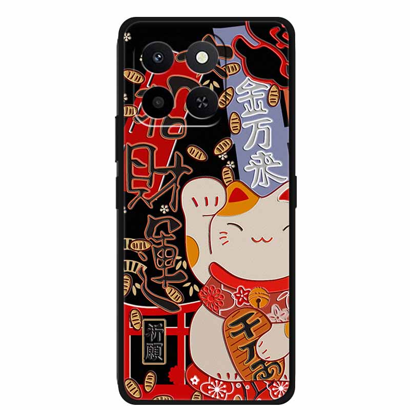 3D Case For Honor X7d 5G Case X 7 d Coque 6.77" Emboss Flowers Black Silicone Soft Back Cover For Honor X7d 4G Cases Shell Funda