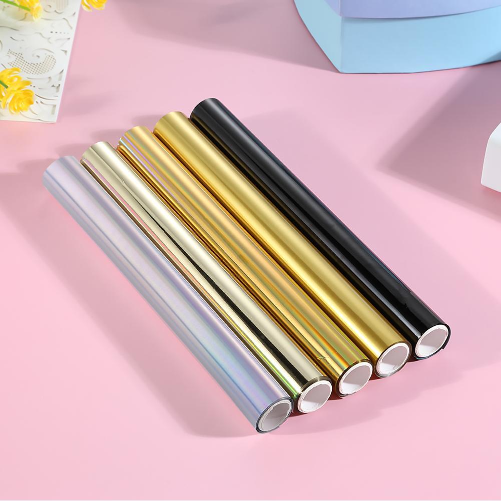 Papel Alumínio 19,3cmx5m Rolo de Papel Alumínio Holográfico para Transferência de Calor Papel Alumínio para Estampagem a Quente Transferência de Calor Holográfica Artesanato DIY