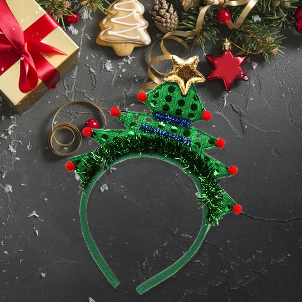 Christmas Headband Lightweight Christmas Hairband Bright Color Performance Props  Exquisite Christmas Tree Hair Hoop Costume