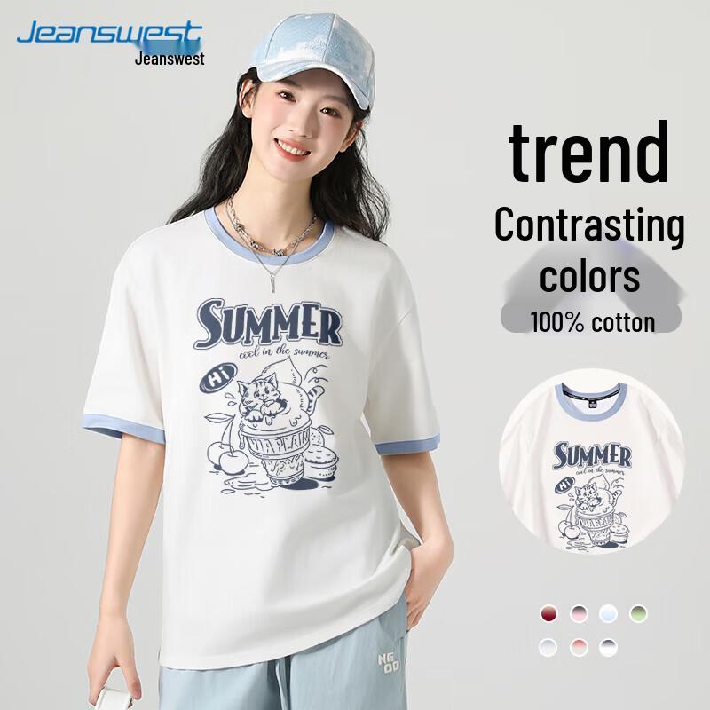 Jeanswest Women's Colorblock Cotton T-Shirt