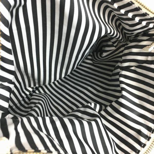 Kate Spade Lederhandtasche Beige × Schwarz Quaste Faltbar(GEBRAUCHT)