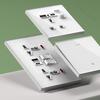Universal 20W Type-C Wall Quick Charge Socket,Dual Switch Control Universal Power outlet,White UK Standard USB Interface Socket