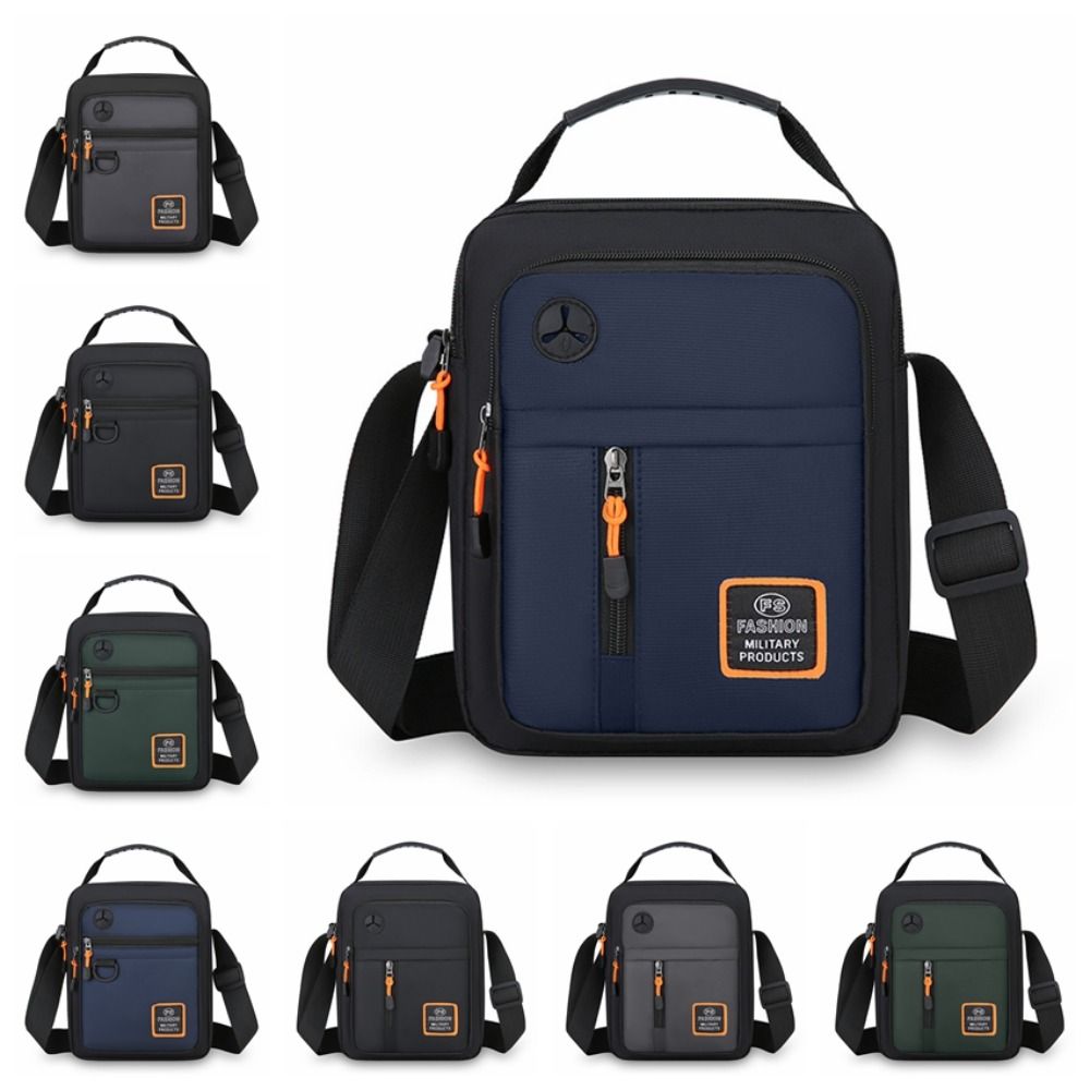 Multi-pockets Men Shoulder Bag Large Capacity Nylon Crossbody Bag Simple Men's Business Bag Male