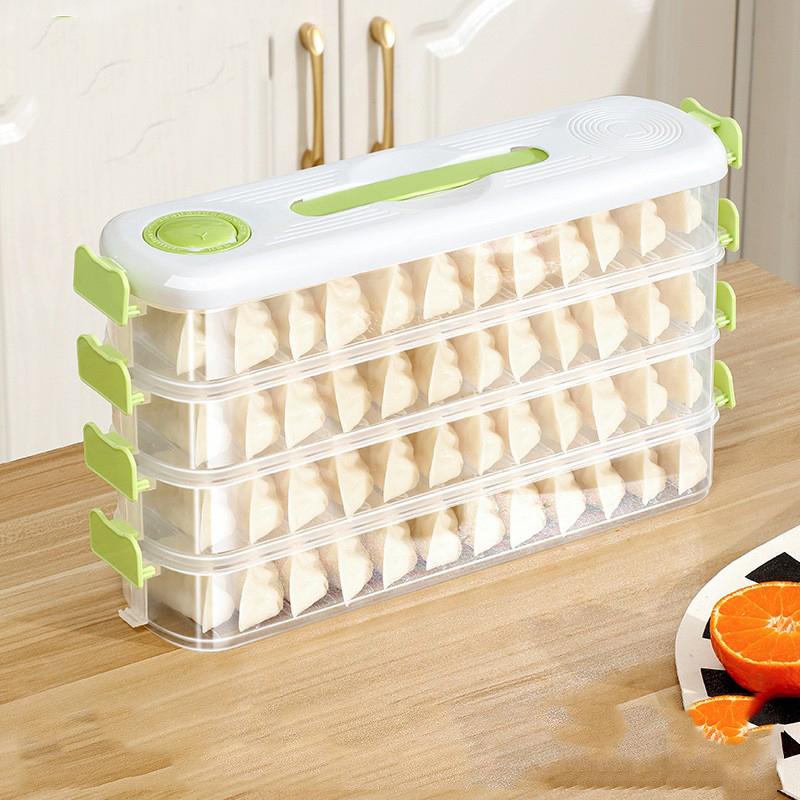

Kitchen Household Food Level Dumpling Box Refrigerator Frozen Fresh Dumpling Storage Box Side Door Dumpling Wonton Organization