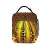 Yayoi Kusama Abstract Face Lunch Bag Travel Convenient Thermal Tote Handbags For Child Oxford Designer Cooler Bag