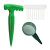 Seeds Sowing Kit Dispenser, Handheld Garden Seeder Sower with 5 Dial Settings, Ergonomic Plastic Dispenser Tool Dibber, Plant Labels, for Small
