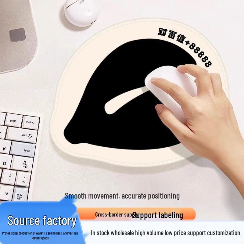 Thickened Wooden Fish-Shaped Mouse Pad with Wrist Rest - Dirt-Resistant, Washable Cartoon Design for Office Use