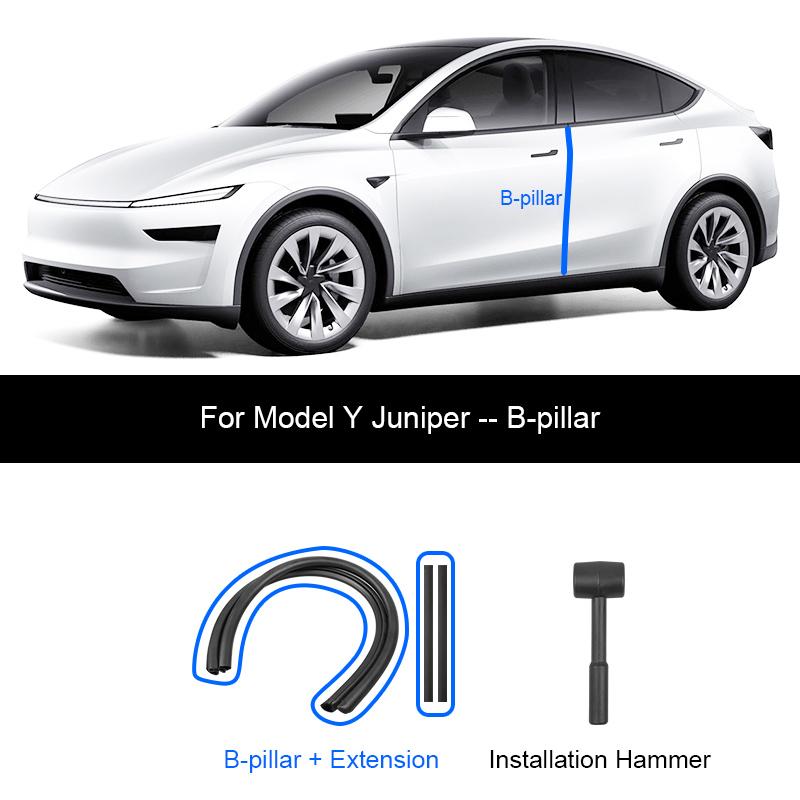 For Tesla Model Y Juniper Door Seal Strip Soundproof Rubber Weatherstrip for Model 3 Highland B-Pillar Sealing Noise Reduction