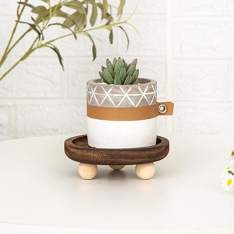 Decorative Wooden Tray Wooden Riser Tray Multi-Functional Round Oval Decorative Tray Pedestal Stand Bathroom Jewelry Counter