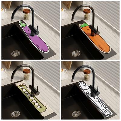 Rubber Faucet Mat Sink Splash Guard Faucet Drainage Pad Drying Pads Water Catcher Countertop Washbasin Protector Bathroom Tool