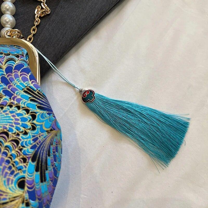 2024 Designer Women Handbags And Purse Floral Shoulder Bags Vintage Pearl Tassel Shell Clip Lady Chain Satchel Crossbody Bags