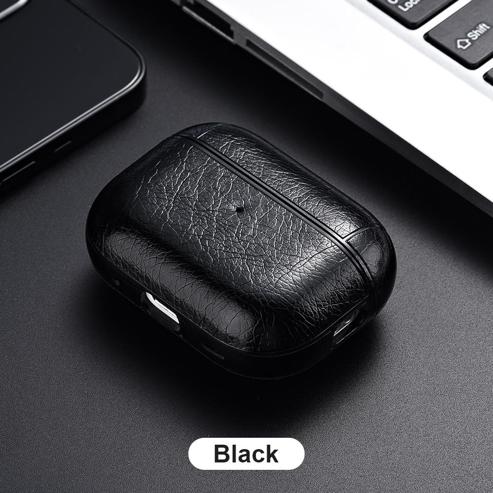 

For Airpods Pro 3 Case Leather Business Earphone Case Headset Shell Headphone Cover For Apple AirPod 4 3 Pro 2nd Gen USB C Funda For Airpods 4 чёрный