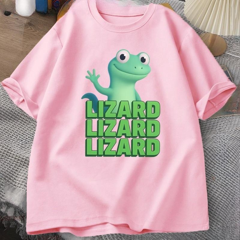 Lizard Lizard Meme TShirt for Unisex Women Funny Weirdcore Y2K Clothes Casual Loose Short Sleeve Cotton T Shirt Round Neck Tops