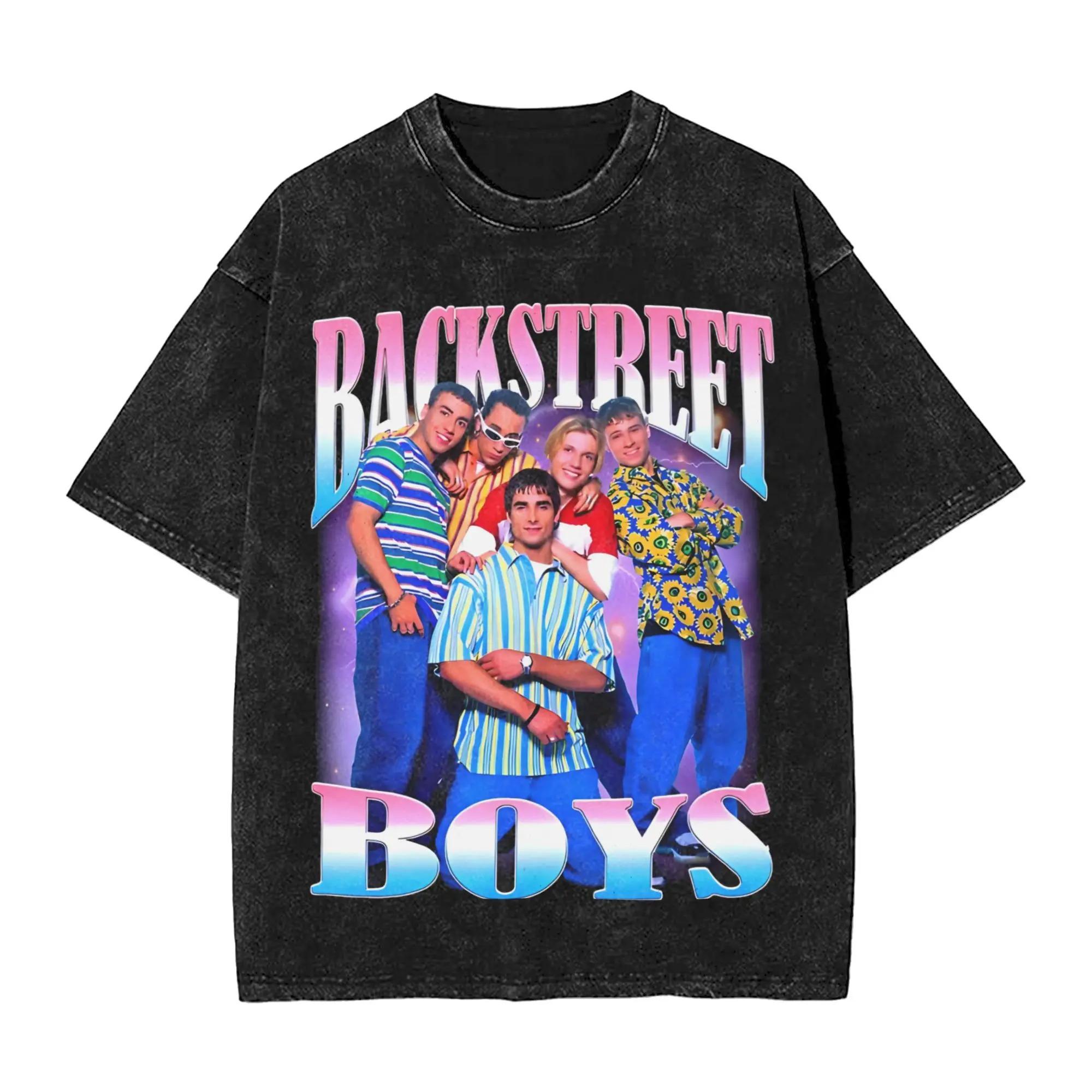 Hot Sale Backstreet Boys Graphic Print TShirt Men Women Vintage Washed Cotton ONeck Summer New Tee Loose Casual Oversized Top S