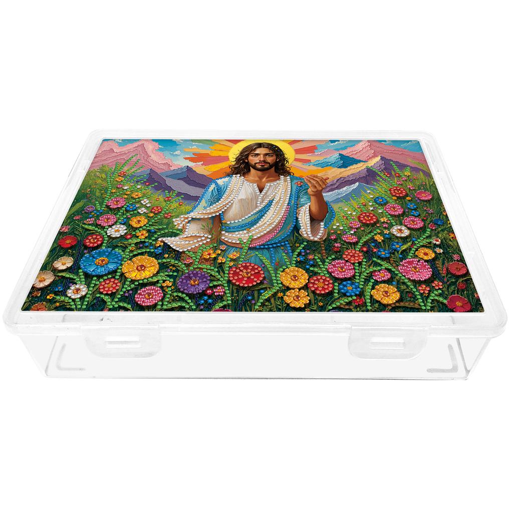 DIY Flower Plastic Large Capacity Diamond Painting Storage Box Exquisite Craft Supplies Storage Box for Home Holiday Gifts