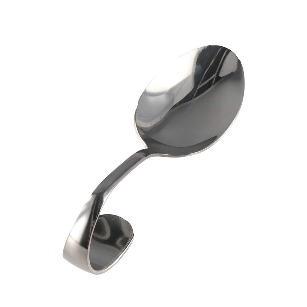 Comfortable Grip Arc Soup Spoon Rustproof Serving Spoons Kitchen Tableware Dessert Spoons  Buffet
