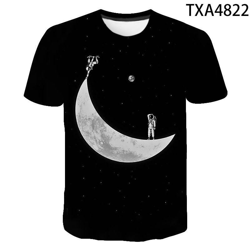 2020 Casual 3D T Shirt Men Women Children Space Astronaut Planet Explore Digital Print Cosmonaut T-shirt Cool Boy Girl Tops Tees