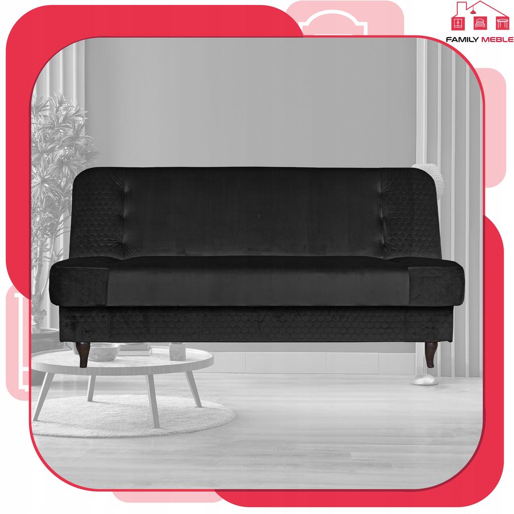 Kanapa sofa Iza rozkładana wersalka spania bonell łóżko Family meble czarny