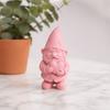 Sweet Atmosphere Ornament 3D Printed Garden Gnome Statue Holding Heart, Cute Pink Figurine, Weather-Resistant Indoor Burr-free Sculpture and Outdoor,