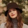 New felt basin hat women's autumn and winter fashion crimped bucket hat bucket hat warm wool hat
