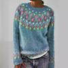 Women's New Color-Block Round Neck Fashion Sweater
