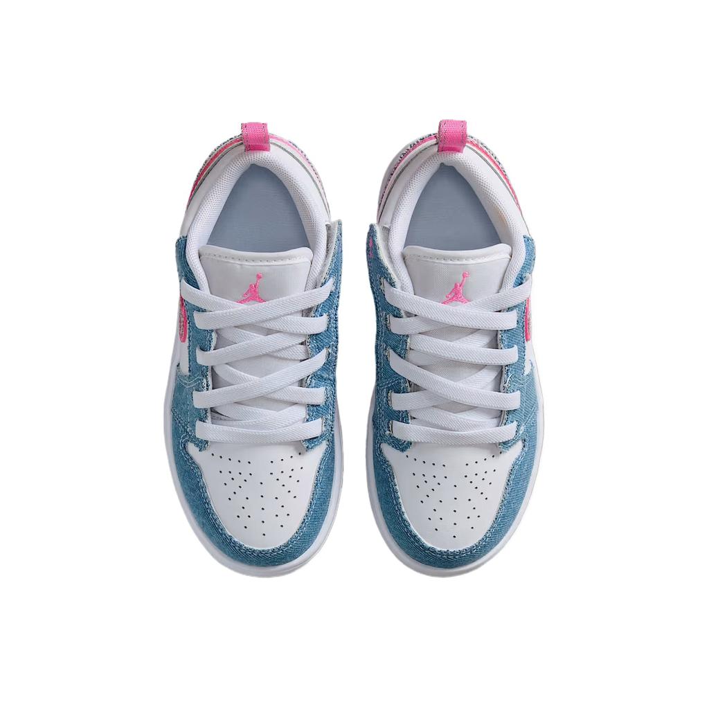 Jordan 1 Kids' Skateboarding Shoes Blue White Children Aged 3 7 Years Old HQ2003-400