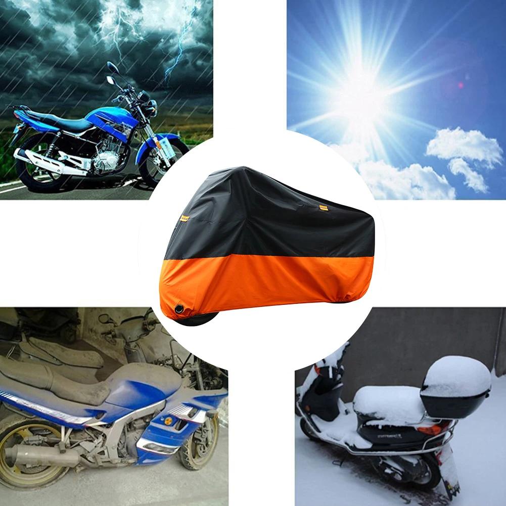 Motorcycle Cover 190T Outdoor Storage Waterproof & Anti-UV Scooter Motorbike Cover with Waterproof Membrane for All Season