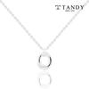 [Tandy] Tandy 92.5 Silver Interlocking Dual Pendant Necklace Tdn604