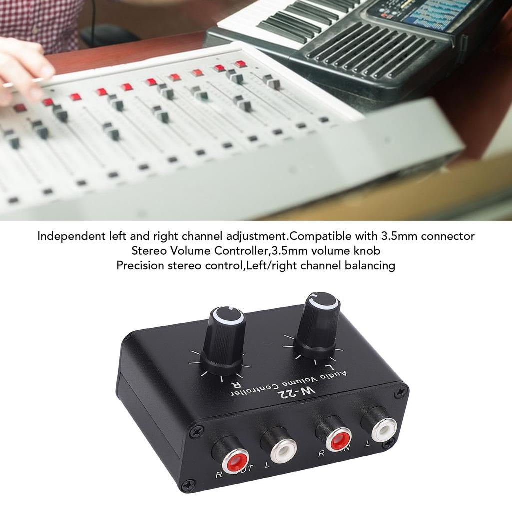 Jectse Volume Control Stereo Channel Balance Lossless Sound Selector Aluminum Alloy Sound Signal Control Knob for CD Player 3.5mm Box, Adjuster,